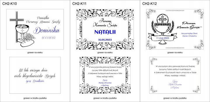 Prezent na KOMUNIE ŚWIĘTĄ pamiątka PUDEŁKO +GRAWER