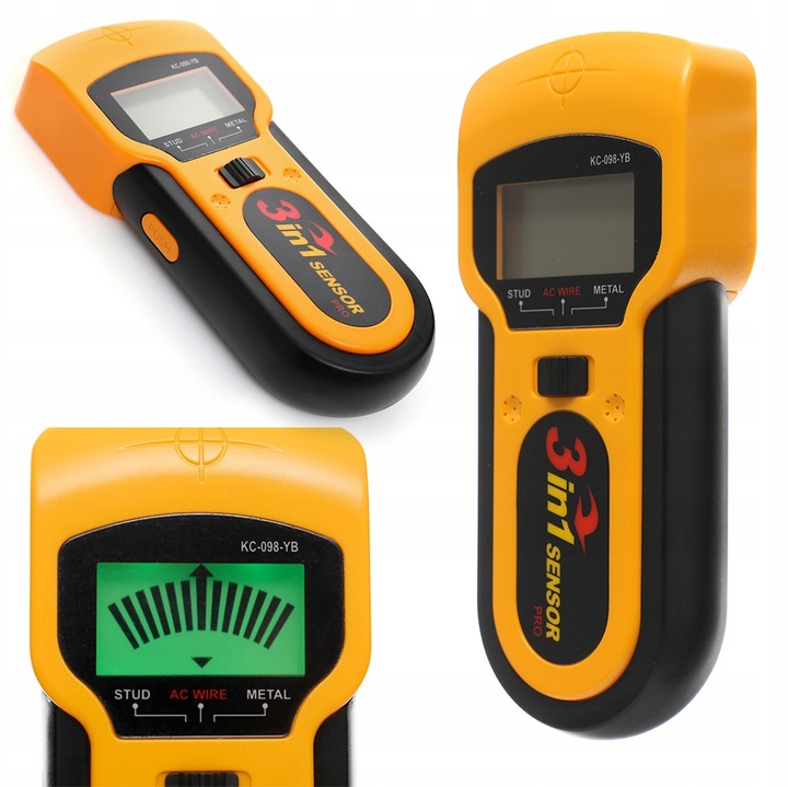WYKRYWACZ METALI 3w1 PRECYZYJNY DETEKTOR PRZEWODOW KABLI DREWNA