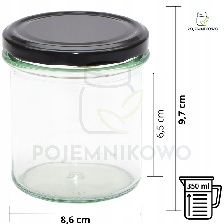 20x SŁOIK NA PRZETWORY 350 ML Słoik Szklany Na Miód Pojemnik Na Dżem
