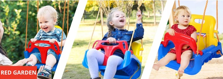 Huśtawka Ogrodowa Modułowa domowa dla Dzieci 3w1 Mocna na Linach