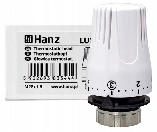 Głowica termostatyczna LUX gwint M28 x 1,5 do grzejników z462