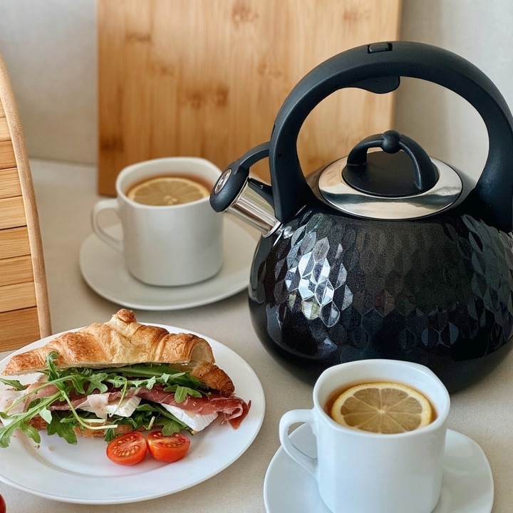 CZAJNIK na GAZ INDUKCJA Czarny z Gwizdkiem Konighoffer Malcolm 2,5 l