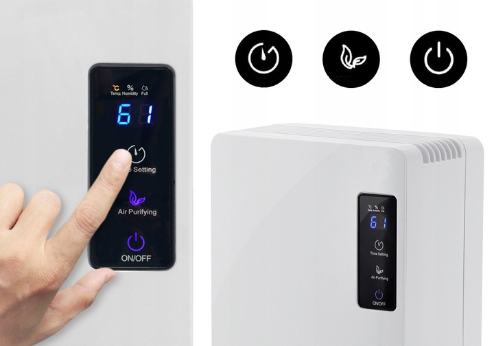 DUŻY OSUSZACZ POWIETRZA POCHŁANIACZ WILGOCI OCZYSZCZACZ UV EBERG 2200ml 65W