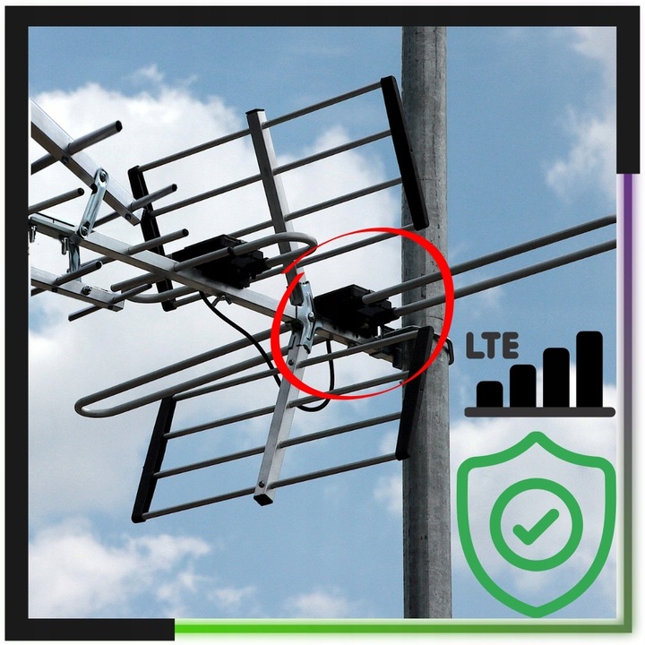 ANTENA DO TV NAZIEMNEJ ZEWNĘTRZNA DVB-T2 KIERUNKOWA COMBO MUX8 LTE VHF