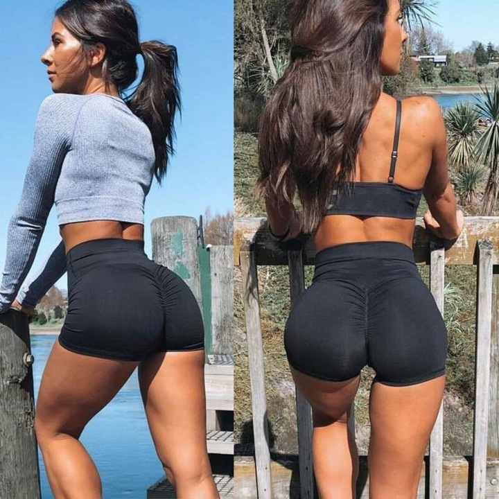 Spodenki SPORTOWE do ćwiczeń POLE DANCE krótkie damskie SZORTY push UP XS