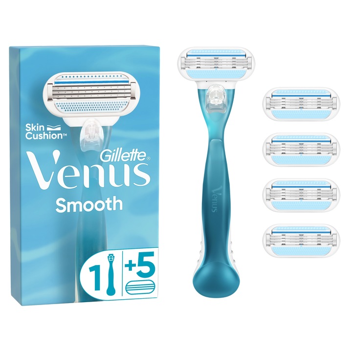 Gillette Venus Smooth Maszynka do golenia dla kobiet + 5 ostrzy