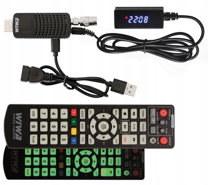 TUNER DEKODER DVB-T2 TV NAZIEMNE H.265 HEVC HD USB HDMI WIWA MINI LED