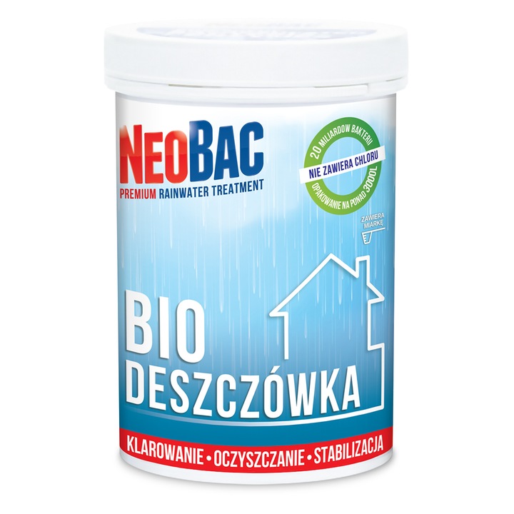 NeoBac Bio Deszczówka Klarowanie Wody 6000 L 1kg | OCZYSZCZANIE