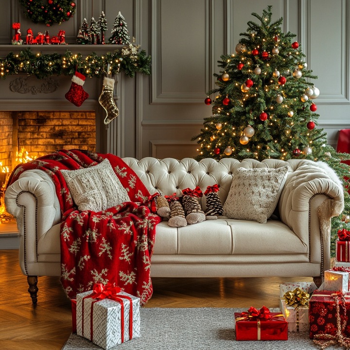 NARZUTA NA ŁÓŻKO KOC 170 x 200 PLED KAPA PIKOWANA ŚWIĄTECZNA WZORY ŚWIĘTA