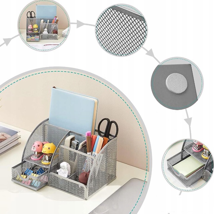 PRZYBORNIK NA BIURKO ORGANIZER NA KREDKI POJEMNIK