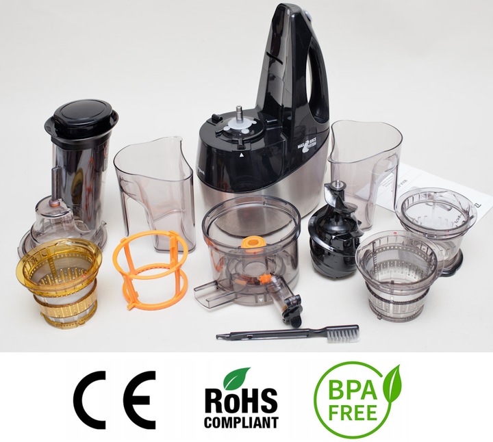 Wyciskarka wolnoobrotowa Berlinger 800W mocna sokowirówka 3 sita duży