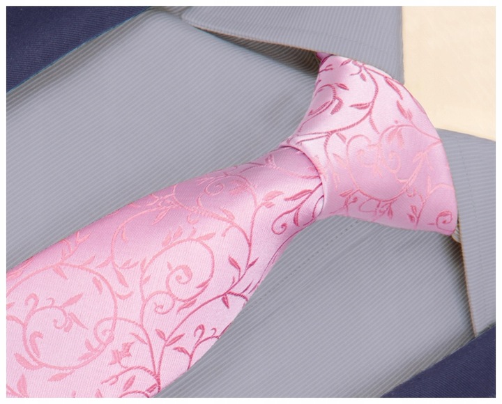 ŻAKARDOWY KRAWAT + POSZETKA Wypustka Męska do Garnituru Mikrofibra