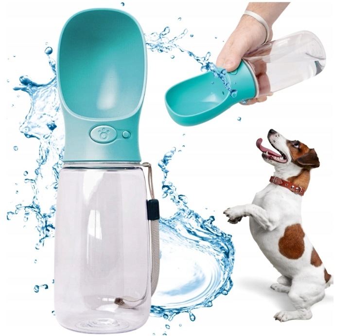 BUTELKA NA WODĘ DLA PSA BIDON POIDŁO MISKA 0,35L PRZENOŚNA SPACER TURYSTYCZ