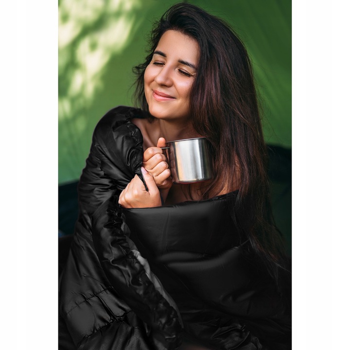 Śpiwór Turystyczny z Kapturem Ciepły Mumia Kołdra 2w1 Lekki + Pokrowiec XXL