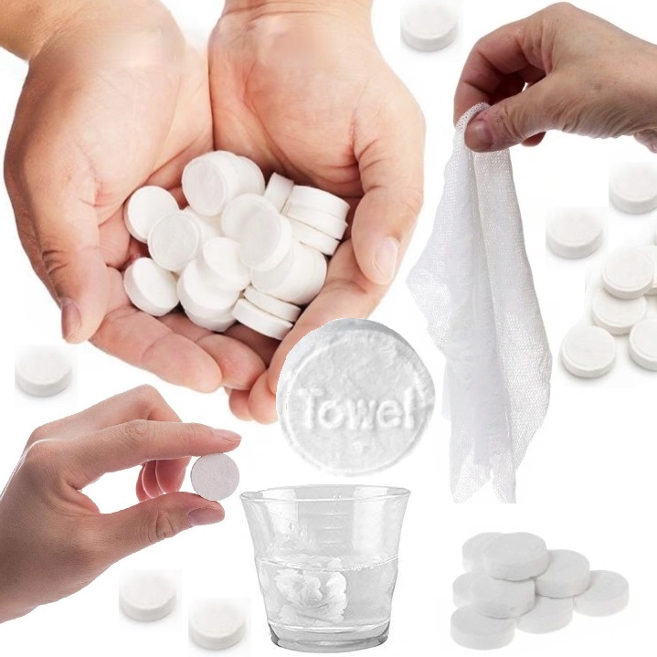 CHUSTECZKI RĘCZNIKI W TABLETCE TURYSTYCZNE RĘCZNIK W TABLETKACH 100