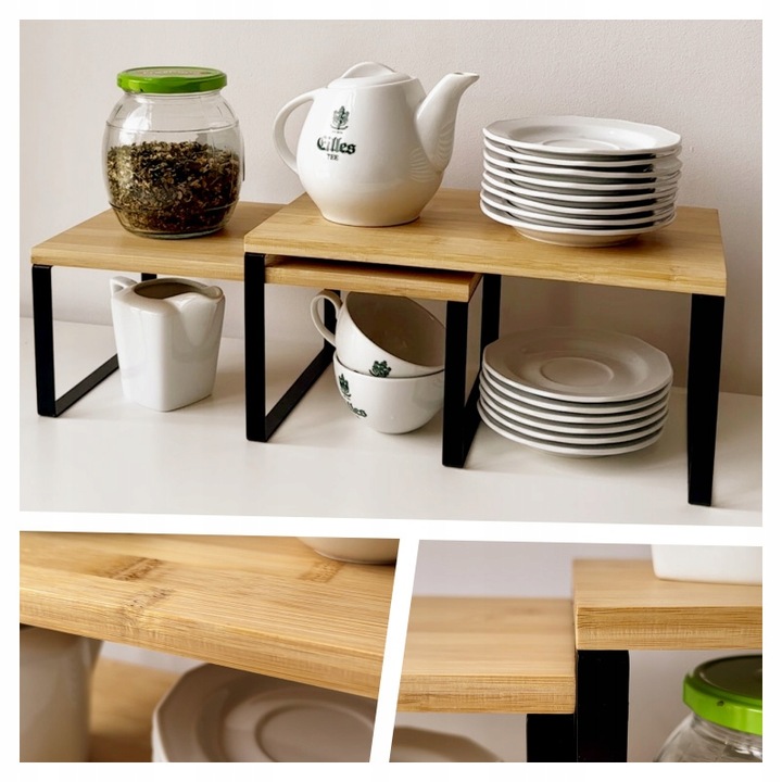 REGAŁ KUCHENNY NA PRZYPRAWY DREWNIANY PÓŁKA ORGANIZER STOJAK BIUROWY