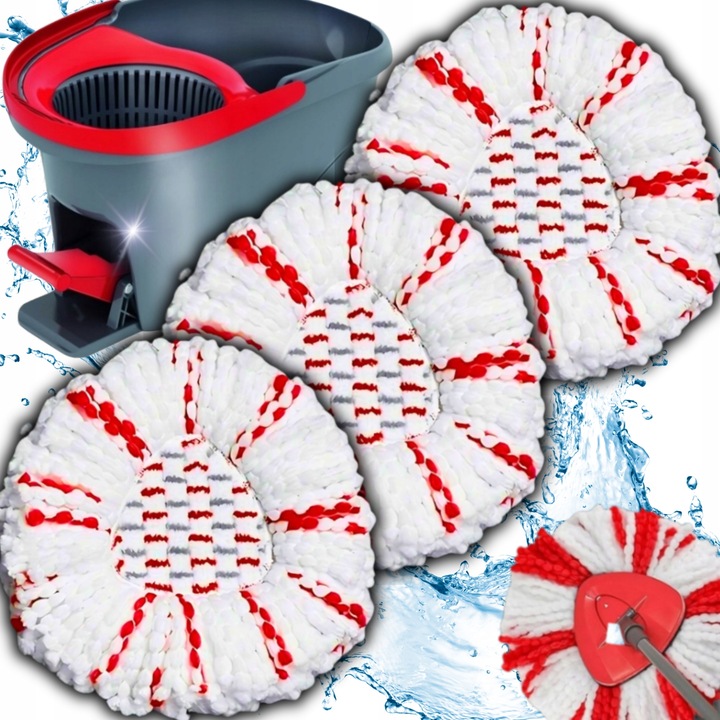 3x WKŁAD NAKŁADKA DO MOPA OBROTOWEGO VILEDA TURBO NOWY MODEL MOPOWANIE