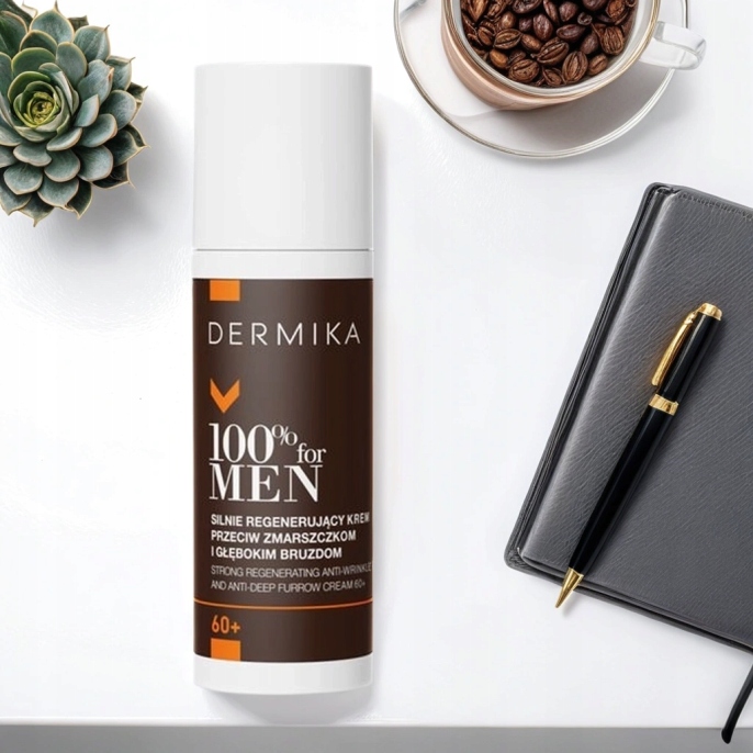 KREM DO TWARZY DLA MĘŻCZYZN 60+ DERMIKA 100% MEN 50ML SILNIE REGENERUJĄCY