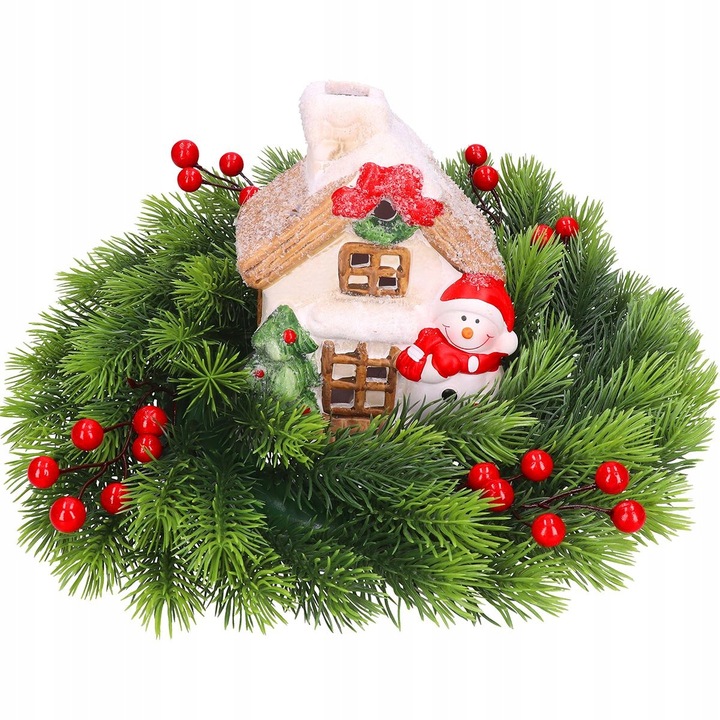 WIANEK ŚWIERKOWY ŚWIĄTECZNY ADWENTOWY STROIK WIENIEC JAK ŻYWY DUŻY PREMIUM