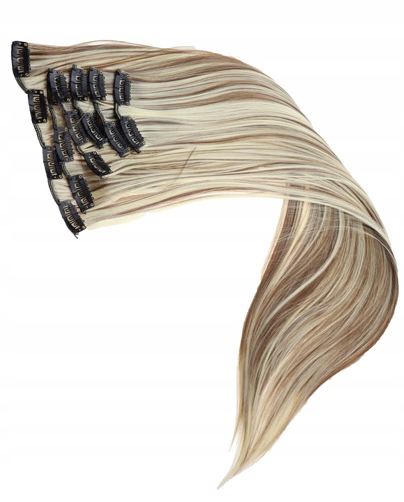 DOCZEPIANE WŁOSY Jak Naturalne Clip In Dopinki Proste Długie 6 Taśm 60cm
