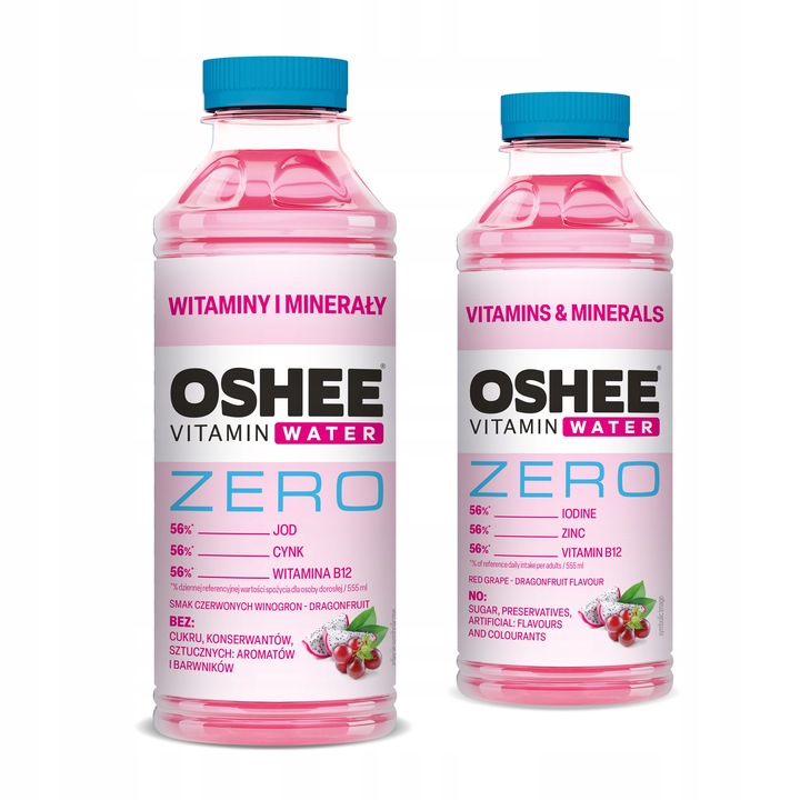 12x Napój OSHEE Vitamin Water Witaminy i Minerały ZERO bez cukru555 ml