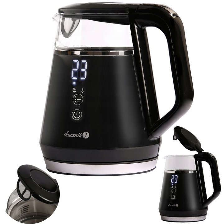 Mały czajnik elektryczny szklany pamięć regulacja WK-2503 Compact 1l 1100W