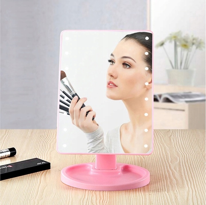 PODŚWIETLANE LUSTERKO KOSMETYCZNE DO MAKIJAŻU LED