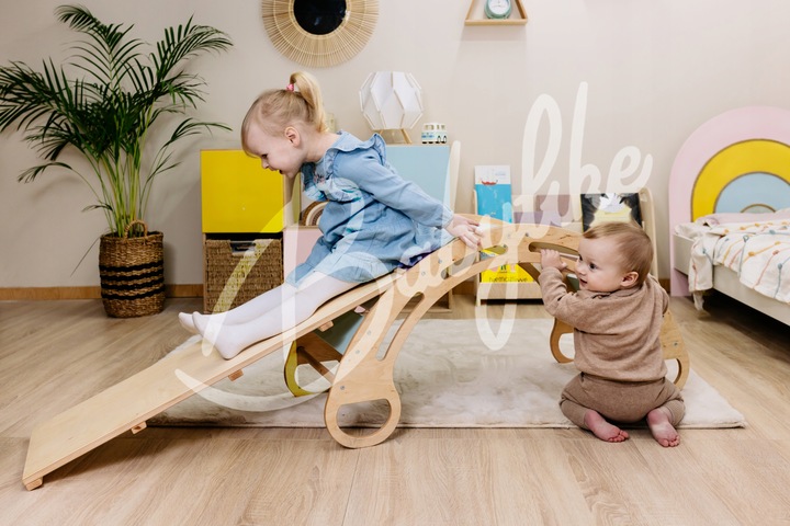 Bujak drewniany, bujaczek + zjeżdżalnia little M