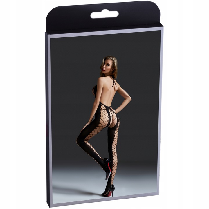 Seksowna Bielizna Bodystocking z Otworem + Stringi