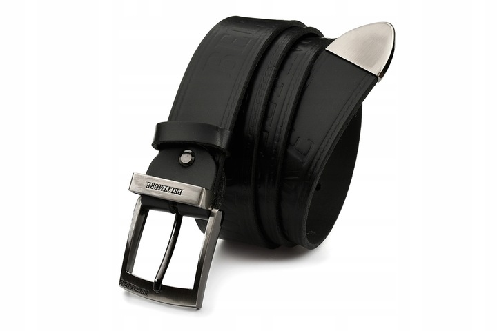 PASEK do spodni MĘSKI szeroki SKÓRZANY CZARNY r100