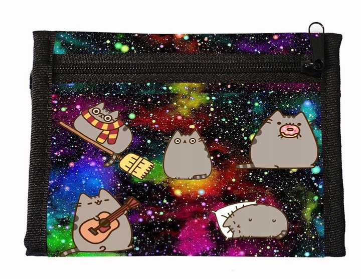 Portfel na Rzep GALAKTYKA z KOTKIEM PUSZIN Materiałowy młodzież Dziecięcy