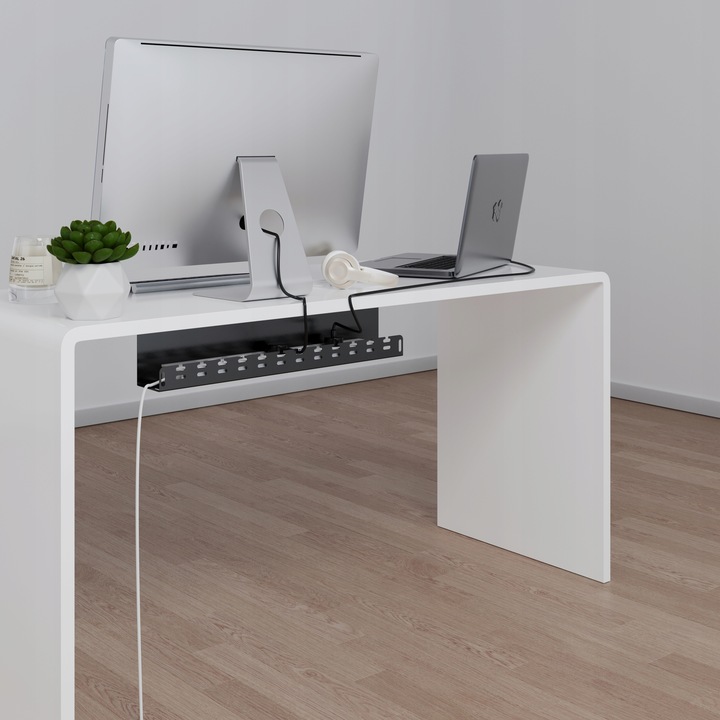 Organizer Uchwyt Maskownica do Kabli pod Biurko 59 cm Metal Czarny Stalflex