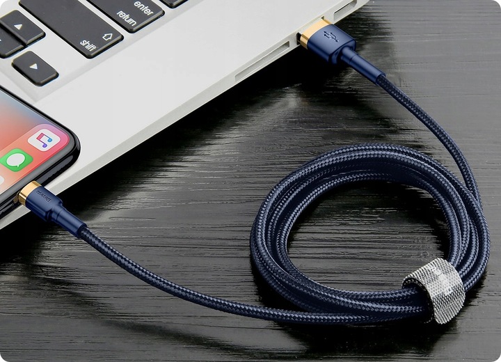 BASEUS MOCNY KABEL USB DO LIGHTNING IPHONE IPAD PRZEWÓD OPLOT 2.4A 100cm