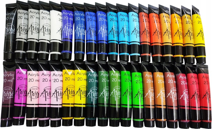 FARBY AKRYLOWE DUŻY ZESTAW FARB AKRYLOWYCH 36x20ml FARBA AKRYLOWA W TUBKACH