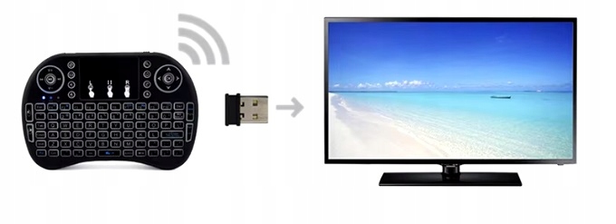 KLAWIATURA BEZPRZEWODOWA MINI LED SMART TV ŚWIECĄCA TOUCHPAD PODŚWIETLANA