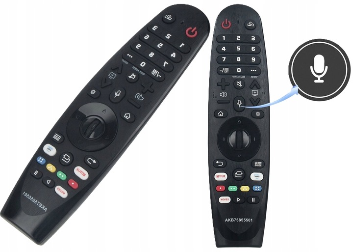 Pilot do TV LG AKB75855501 czarny, jakość jak oryginalny, SMART TV MAGIC