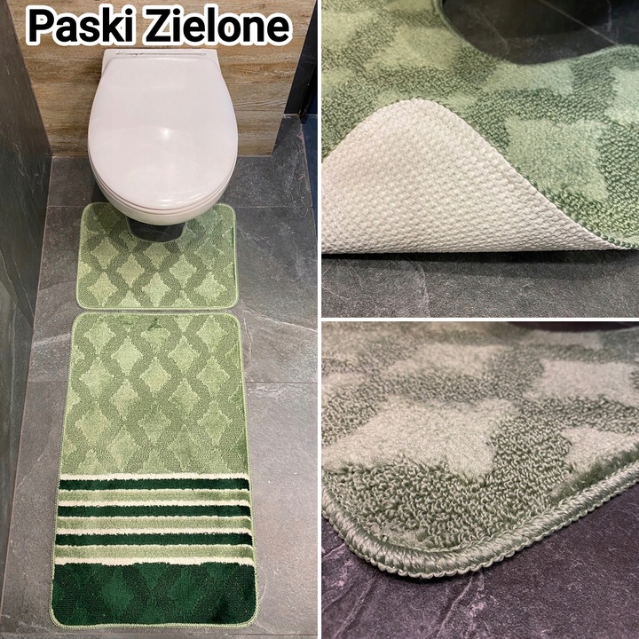 Komplet 2-częściowy dywanik łazienkowy podgumowany szybkoschnący mix wzorów