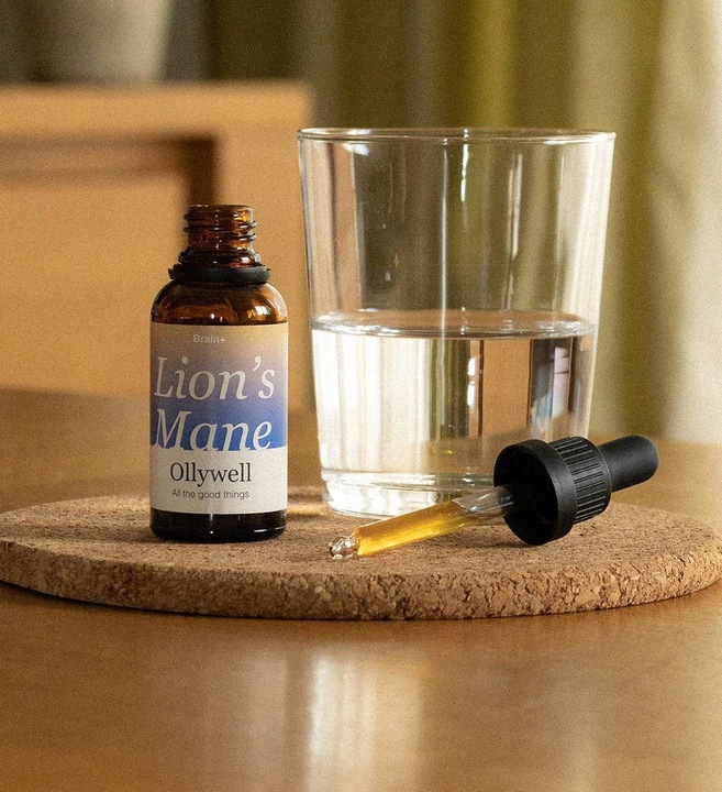 Polska Soplówka jeżowata Ollywell Lion's Mane Krople Moc Ekstrakt Adaptogen