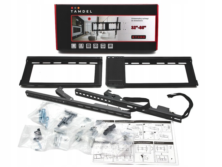 UCHWYT DO TELEWIZORA SLIM UNIWERSALNY 32-85 CALI SOLIDNY REGULOWANY