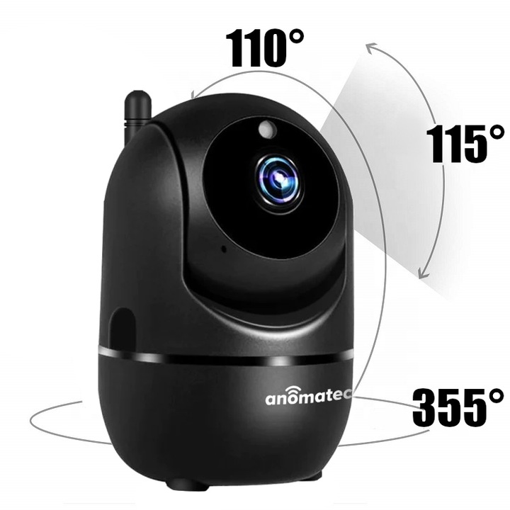 CZARNA KAMERA BEZPRZEWODOWA WIFI 4MPX WEWNETRZNA NIANIA IP APLIKACJA TUYA