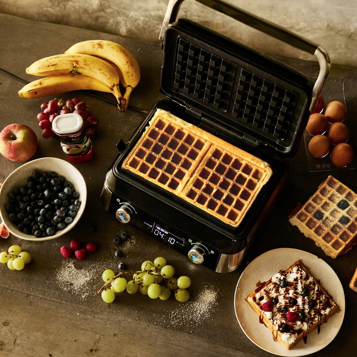 Gofrownica Yoer 2 DUŻE GOFRY +4 automatyczne programy +Regulacja chrupkości