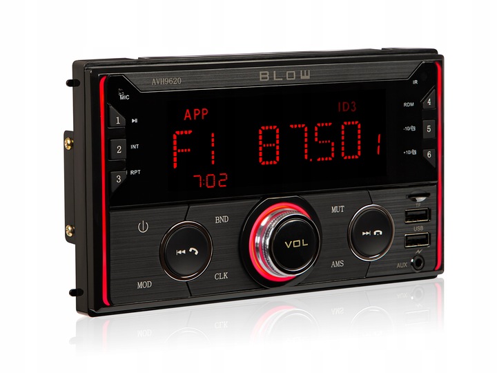 RADIO SAMOCHODOWE 2-DIN BLUETOOTH USB SD RDS LCD RGB MIKROFON PILOT