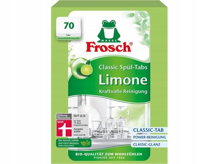 Tabletki do zmywarek FROSCH Limonkowe Classic - 70 szt.