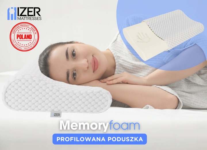 Poduszka Ortopedyczna profilowana VISCO Memory do spania na boku