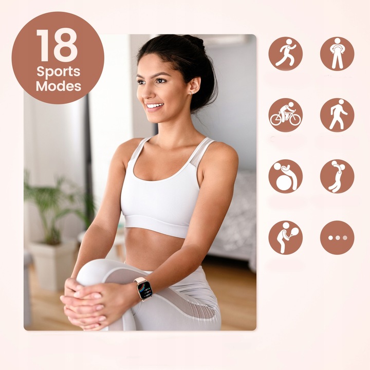 NAIXUES SMARTWATCH ZEGAREK DAMSKI Połączenie Bluetooth 1.85''AMOLED HD IP68