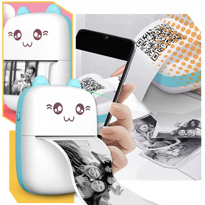 Mini Drukarka Termiczna DRUKUŚ ORYGINALNY Do Zdjęć Przenośna + 11 ROLEK