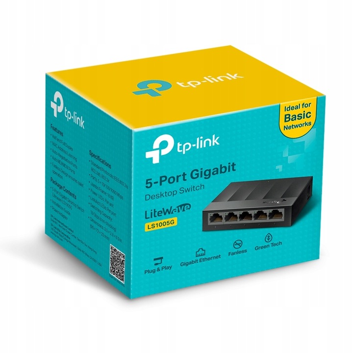 ENERGOOSZCZĘDNY SWITCH TP-LINK LS1005G ROZDZIELACZ LAN 5 port 5x1GBit 1GB