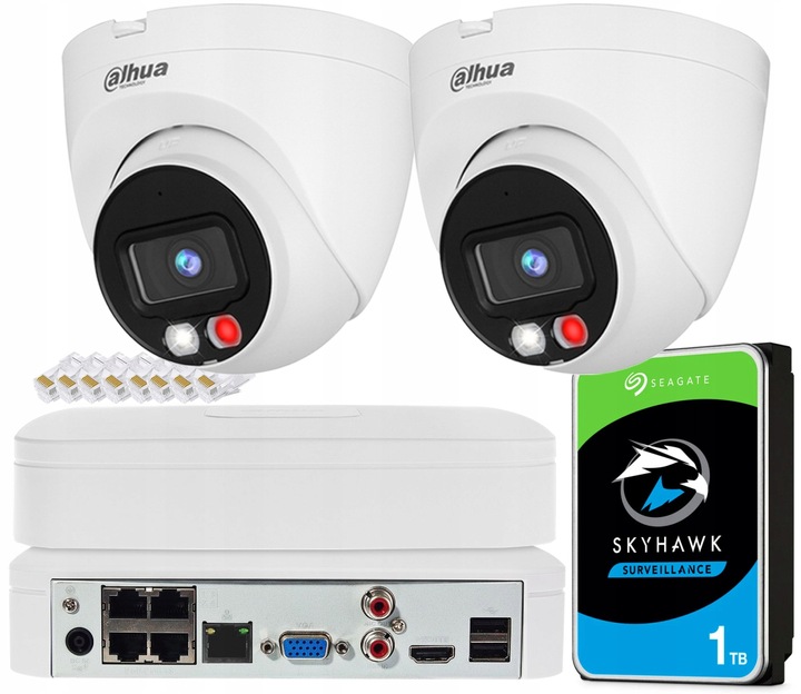 Zestaw Monitoringu Dahua Bez Kabla 2 Kamery 4MPx Detekcja AI IR/LED 30 m