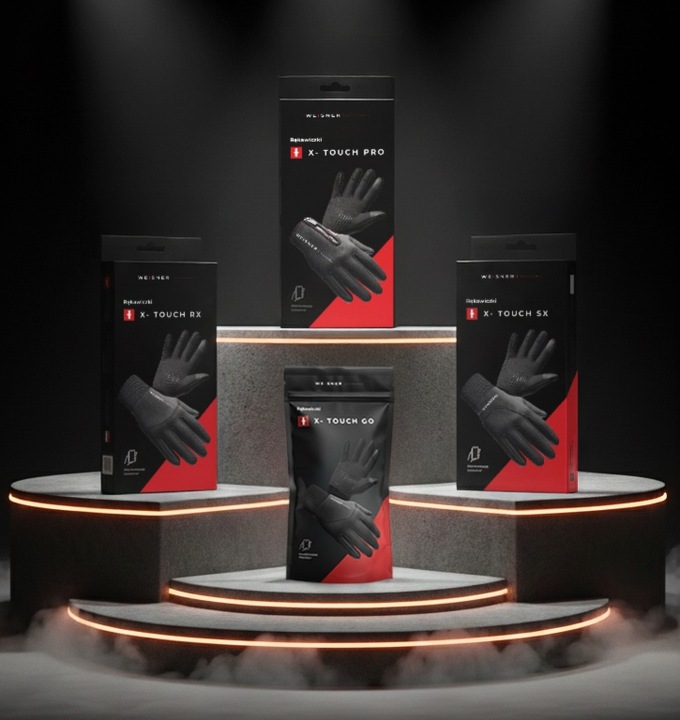 WEISNER GO | RĘKAWICZKI CZARNE MĘSKIE ZIMOWE SAMOCHODOWE ROWEROWE