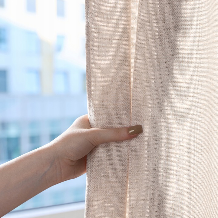 ZASŁONA GOTOWA JULA2 TAŚMA 140 X 270 CM LEN BEŻOWY STYL EKO RÓŻNE KOLORY